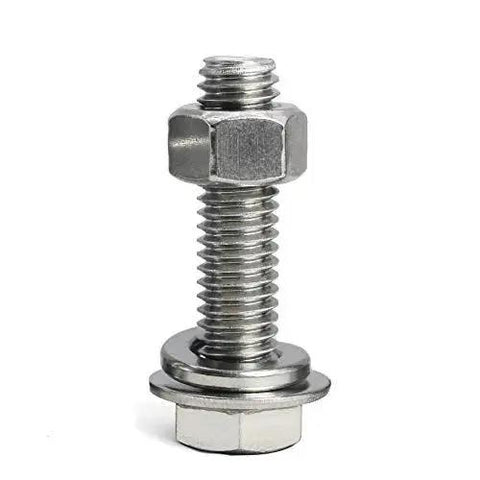 Stainless Steel Hex Bolts Kit 5/16-18 x 3/4 Inch Includes Nuts Flat Washers And Lock Washers Fully Threaded Bright Finish
