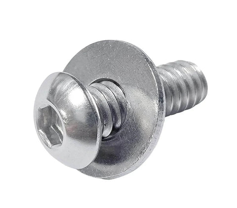 One Quarter Inch Stainless Flat Washer With Five Eighth Inch Outside Diameter 304 Stainless Steel Pack Of 100 and bolt side view