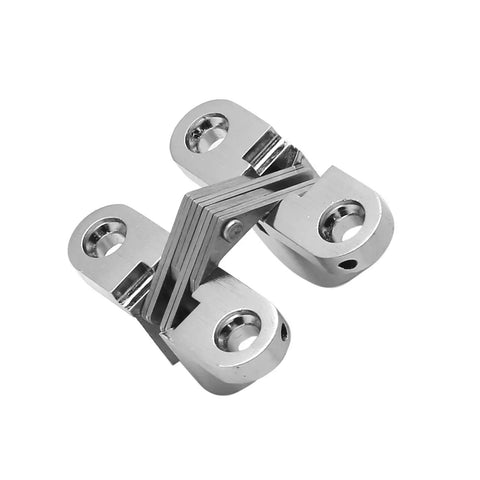 One And Three Quarters Inch Stainless Steel Hidden Hinge For Frameless Kitchen Cabinets, four pack, by Rierdge, close-up view