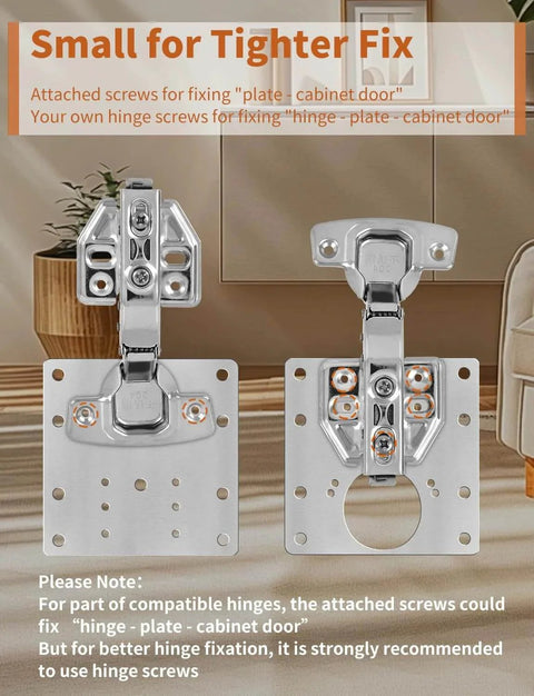 12Pcs Upgraded Cabinet Hinge Repair Plate Kit Durable Stainless Steel Hinge Mounting Plate With Screws for kitchen cabinets