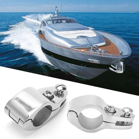 Tomotato 2pc stainless steel hinged upper jaw slide hardware for 32mm yacht rail, chrome marine fittings