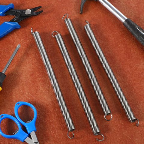 4 Pack Extension Springs With Hook Ends Three Eighths Inch By Six And One Half Inch Stainless Steel Heavy Duty For Machinery Repair