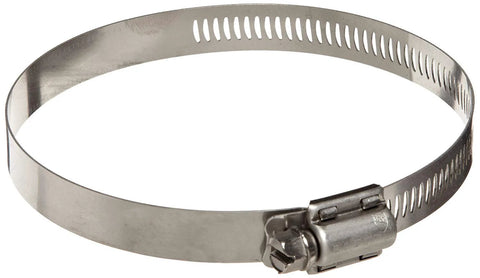Stainless steel 2-inch hose clamp with worm-drive screw and slotted band