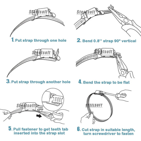 Assembly instructions for 304 Stainless Steel Hose Clamp Assortment Kit DIY Cut To Fit 12 Ft Metal Strap And 8 Stronger Fasteners
