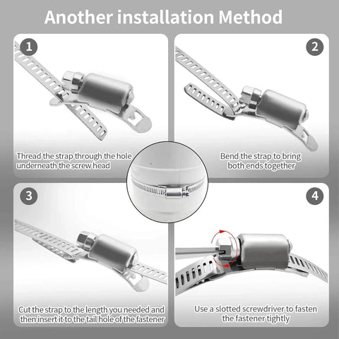 DIY Cut To Fit Hose Clamp Kit With 30 Feet Strap And 30 Fasteners In Stainless Steel installation method guide