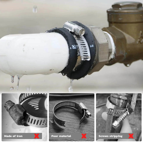 Installed 175 Pcs Stainless Steel Hose Clamp Kit With Eight Sizes From One Quarter Inch To Two Inches Adjustable Worm Gear Clamps Heavy Duty For Automotive Radiator Plumbing Fuel Lines
