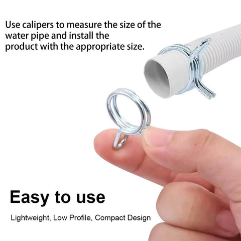 50 Pcs Stainless Steel Spring Hose Clamps Set For Air And Water Hoses With 10mm Inner Diameter Durable Tube Fastener Clip High Quality Metal Clip For Secure Hose Connections In Automotive Plumbing And Home Applications close-up view