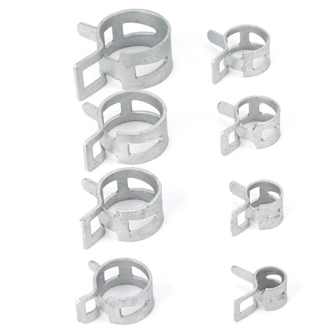160Pcs 304 Stainless Steel Spring Clips Hose Clamps Set In Eight Sizes 6.5 To 18 Millimeter For Fuel Petrol Pipe Hose