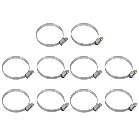10 Pcs Narrow 9mm Stainless Steel Adjustable Hose Clamp 40 To 60mm HC40 To 60 Pack Durable Rust Resistant With Toothed Design