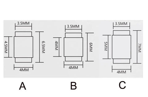 Diagram showing dimensions of CNC machined stainless steel 416 backspacer standoff pins for EDC folding knives, pack of 10 replacement parts
