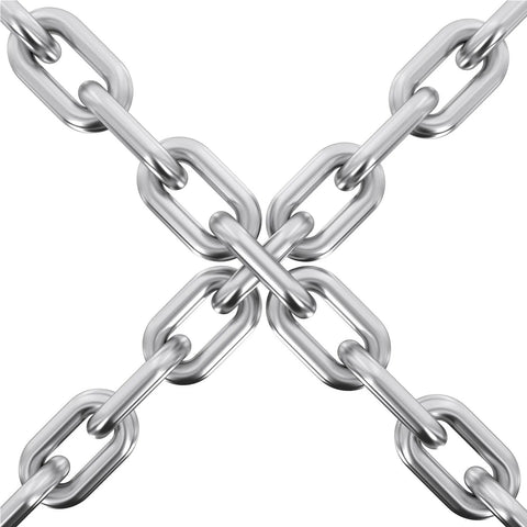 2 Pcs 1/4 x 23 inch Link Chain 304 Stainless Steel Coil Chain for Transport Tie Down Binder Chain Pulling Towing Hanging, 6mm