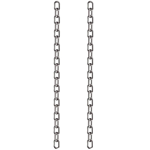 2 Pcs 1/4 x 23 inch Link Chain 304 Stainless Steel Coil Chain for Transport Tie Down Binder Chain Pulling Towing Hanging, 6mm