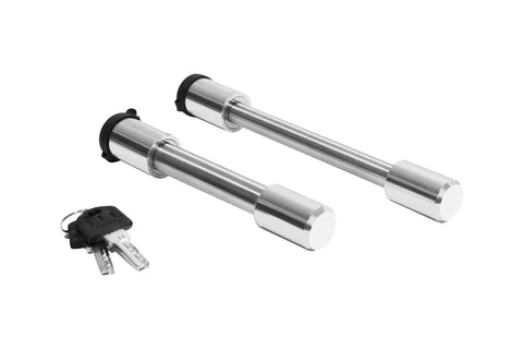 Stainless Steel Locking Hitch Pin Set For 50246 Aluminum Adjustable Ball Mount with keys, featuring five eighths and one half inch pins.