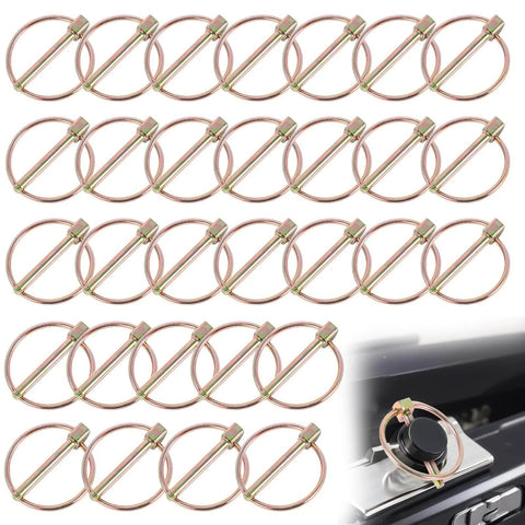 Heavy Duty Stainless Steel Lynch Pin Set With Ring 30 Pack Trailer Coupler Pins Three Sixteenth By One And Seven Sixteenths Inch for Trucks