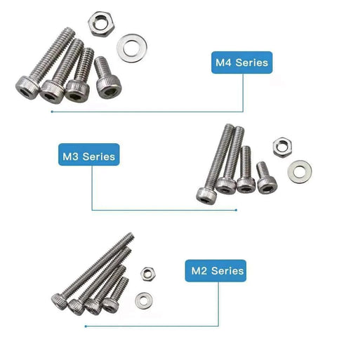 850 Piece Stainless Steel Nuts and Bolts Set M2 M3 M4 Hex Machine Screws Assortment Kit With Wrench For Electronics Projects