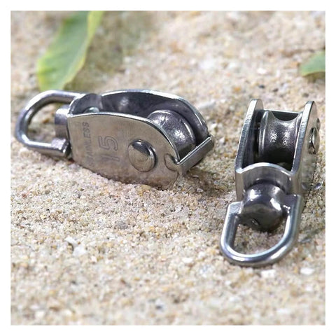 M20 Cable Single Pulley Block Stainless Steel Hanging Wire Towing Lifting Rope Wheel Marine Boat Pulley Blocks for(M20)