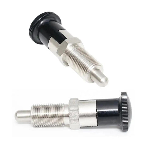 Two Pack Stainless Steel Push Fit Ball Nose Spring Plungers With Self Locking Knob, Retractable Indexing Plungers For Precise Positioning And Locking