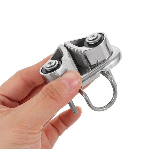 Holibanna cam cleat rope snap, stainless steel 316 marine grade, mirror-polished deck hardware.
