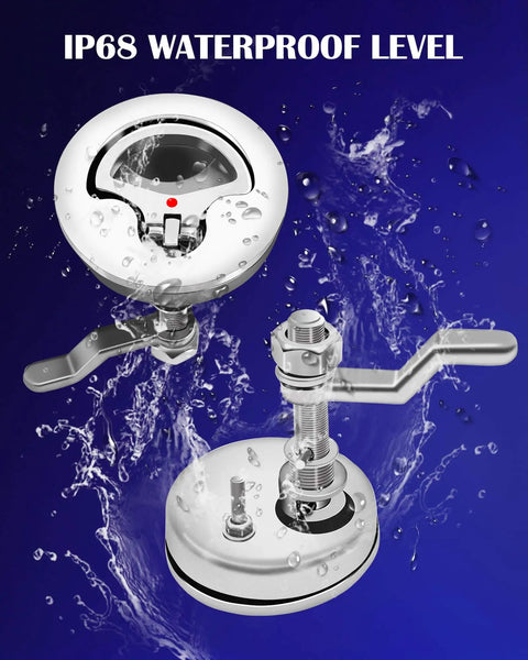 316 Stainless Steel Flush Boat Deck Hatch Latch For Marine Use Twist Design Non Locking Round D Handle Fits 2 Inch Cutouts