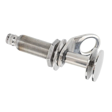 Side view of ShanQuilyx marine-grade 304 stainless steel retractable boat cleat with through-bolt mounting