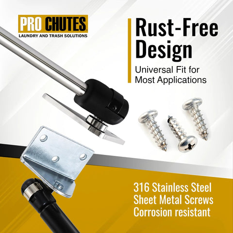Image showcasing 10mm Ball Stud Mounting Bracket Set with stainless steel screws and zinc plating for gas struts and hood lids.