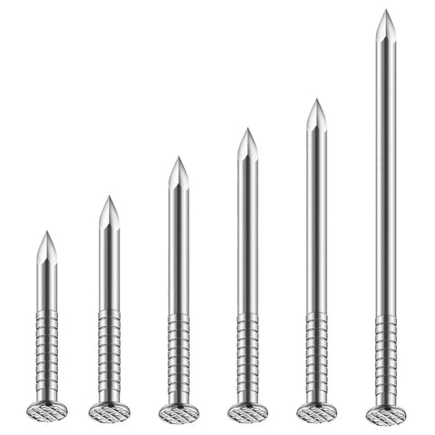 430 Pcs Stainless Steel 304 Nails Kit For Outdoor And Indoor Use With Mixed Lengths Displayed Side by Side
