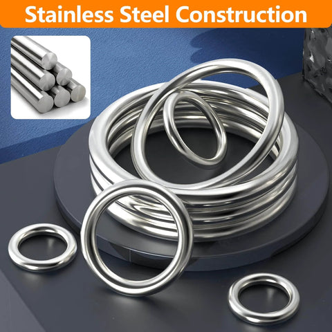 1 Inch Stainless Steel O Rings Set, 15 Solid Welded Metal Loops For Dog Collars, Macrame, Leashes, Hanging Straps, DIY Projects