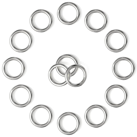1 Inch Stainless Steel O Rings Set, 15 Solid Welded Metal Loops For Dog Collars, Macrame, Leashes, Hanging Straps, DIY Projects