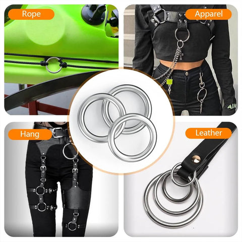 1 Inch Stainless Steel O Rings Set, 15 Solid Welded Metal Loops For Dog Collars, Macrame, Leashes, Hanging Straps, DIY Projects