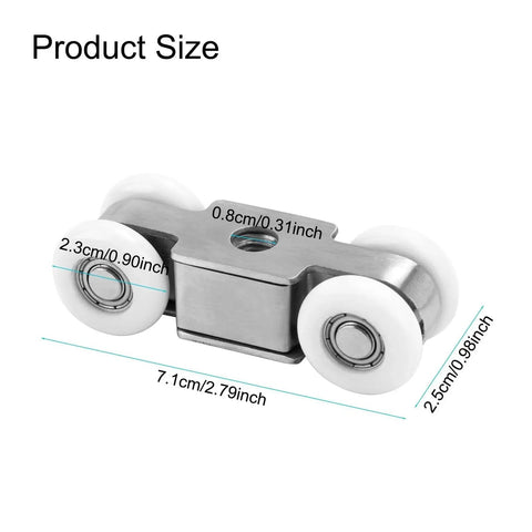Stainless Steel Heavy Duty Sliding Patio Door Rollers With Ball Bearing Wheel Pulley For Wood Aluminum Or Vinyl Doors 2.79 by 0.98 Inch Replacement Roller Assembly