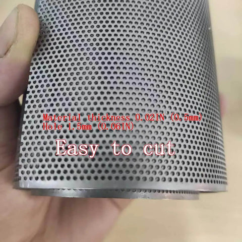 Durable 304 Stainless Steel Perforated Sheet With 0.06 Inch Holes And 0.02 Inch Thickness Measures 9.5 Inches Wide By 39 Inches Long For Solid Ventilation Filtration And Decorative Uses