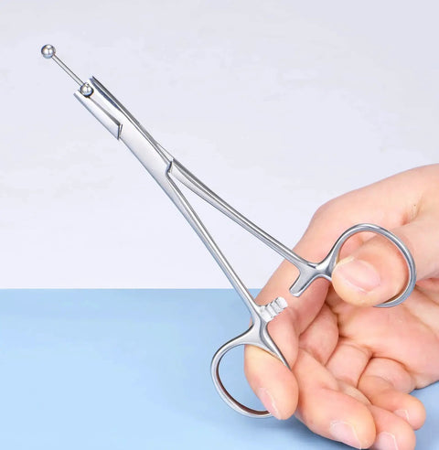 4mm Jaw Piercing Ball Removal Tool Stainless Steel Dermal Anchor Forceps For Dermal Tops Unscrew And Screw Ball Pliers in hand