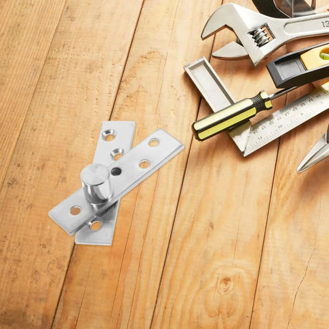 Heavy Duty 360 Degree Rotating Pivot Hinges 2 Pack Concealed Center Shaft Stainless Steel Swivel Hinge on wood surface