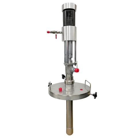 COSMOSTAR P0204 2:1 Air Operated Pneumatic Oil/Chemical Transfer Pump, stainless steel, 5-gallon drum, round pail cover