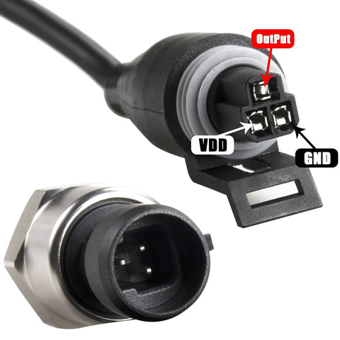 Stainless Steel 316 Pressure Transducer Sensor 100 Psi With 40 Inch Cable And One Eighth Inch NPT Connector, focus on plug and wiring