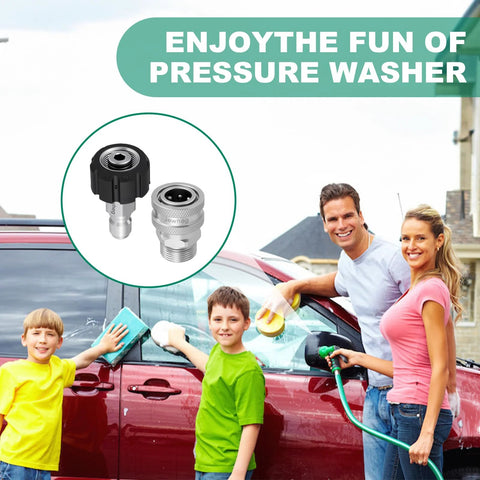 Jewheg stainless steel pressure washer quick-connect kit with M22 swivel, 14mm to 3/8 in disconnect