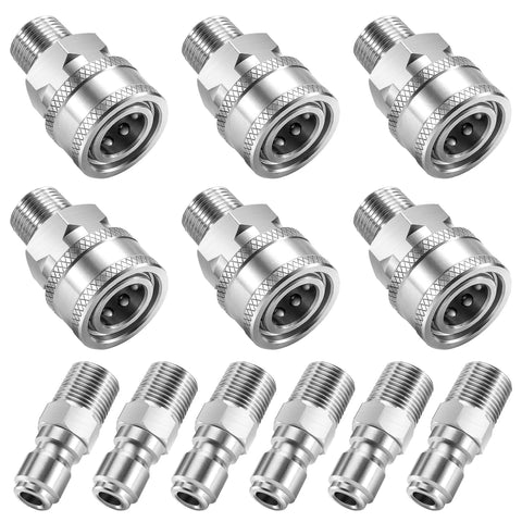 RIDGE WASHER 3/8 in stainless steel pressure washer quick-connect kit with male NPT fittings, 12 pcs