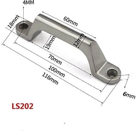 Heavy Duty 304 Stainless Steel Drawer Cabinet Pull Handle 100mm Center Hole with dimensional schematic shown above handle