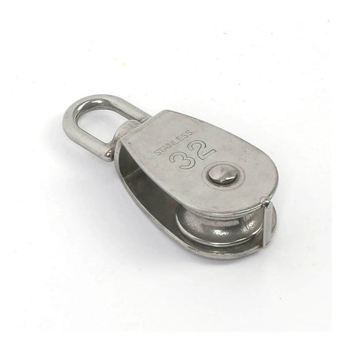 Stainless Steel Pulley M25 Single Wheel Swivel Lifting Rope Pulley Set Lifting Wheel Tools(M25)
