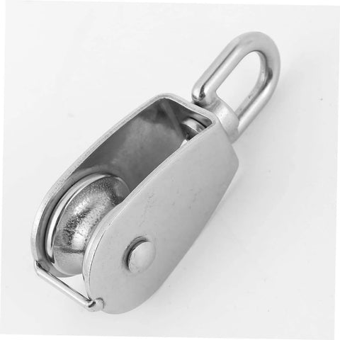 Stainless Steel Pulley Single Block for Fishing Net and Boat Lifting Heavy Duty Swivel Hook for Smooth and Easy Rope Handling