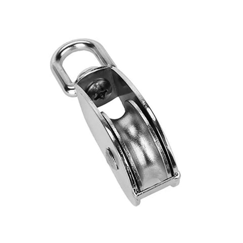 Side view of 35kg Stainless Steel Pulley Single Sheaved Capacity Movable Pulley Block Wheel Swivel