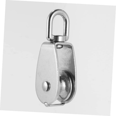 Stainless Steel Pulley Single Block for Fishing Net and Boat Lifting Heavy Duty Swivel Hook for Smooth and Easy Rope Handling