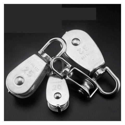 Stainless Steel Pulley M15 Single Wheel Swivel Lifting Rope Pulley Set Lifting Wheel Tools(M15) various sizes