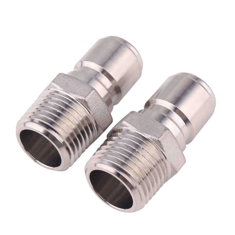 Two Pack Stainless Steel Quick Disconnect Male NPT One Half Inch Brewing Connector Sanitary Fitting for Homebrew