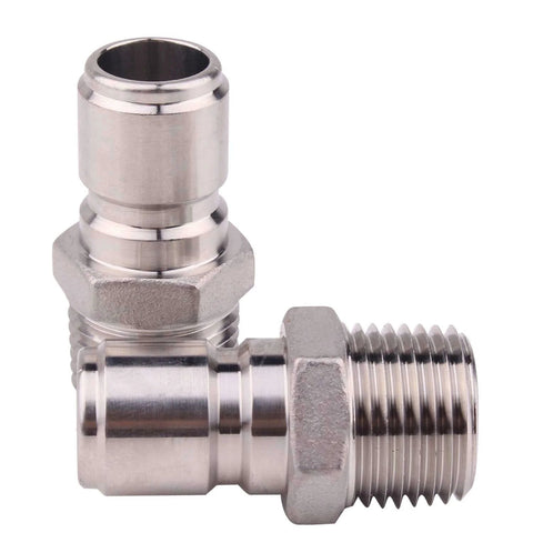 Two Pack Stainless Steel Quick Disconnect Male NPT One Half Inch Brewing Connector Sanitary Fitting For Homebrew, Heavy Duty 304