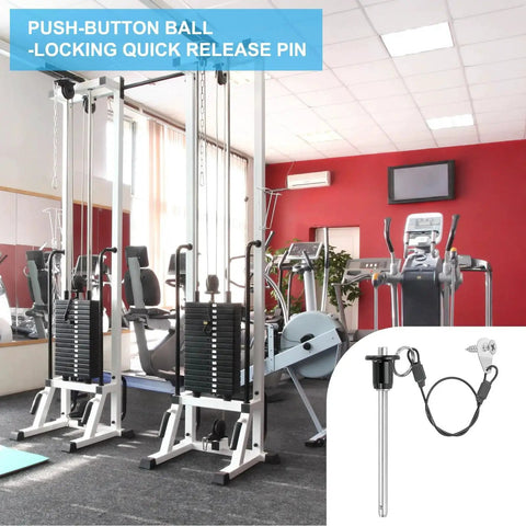 1/2 Inch Diameter 304 Stainless Steel Quick Release Pin With 2 Inch Usable Length displayed in a gym setting