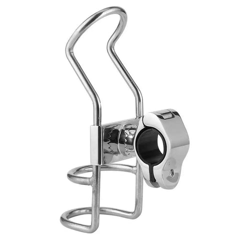 Fishing rod holder for boat rail, marine-grade 316 stainless steel, 32mm fit, 360° adjustable with locking clamp