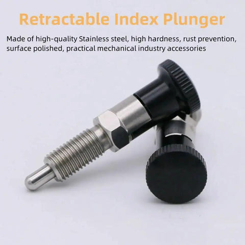Two Pack Stainless Steel Push Fit Ball Nose Spring Plungers With Self Locking Knob
