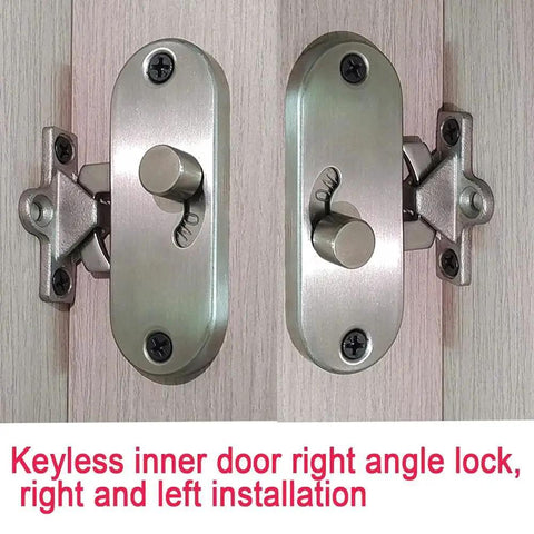 90 Degree Sliding Barn Door Latch Privacy Lock For Inside Doors Stainless Steel Sliding Bolt Lock Right Angle Door Bolt Ideal For 90 Degree Installations Not For 180 Degree Flat Doors Durable Metal Construction