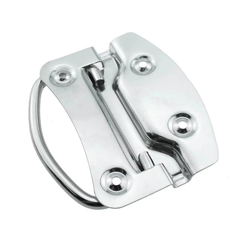 Heavy Duty Stainless Steel Ring Pull Folding Handle Set For Drawers Cabinets Doors Tool Boxes Includes Screws Two Pack